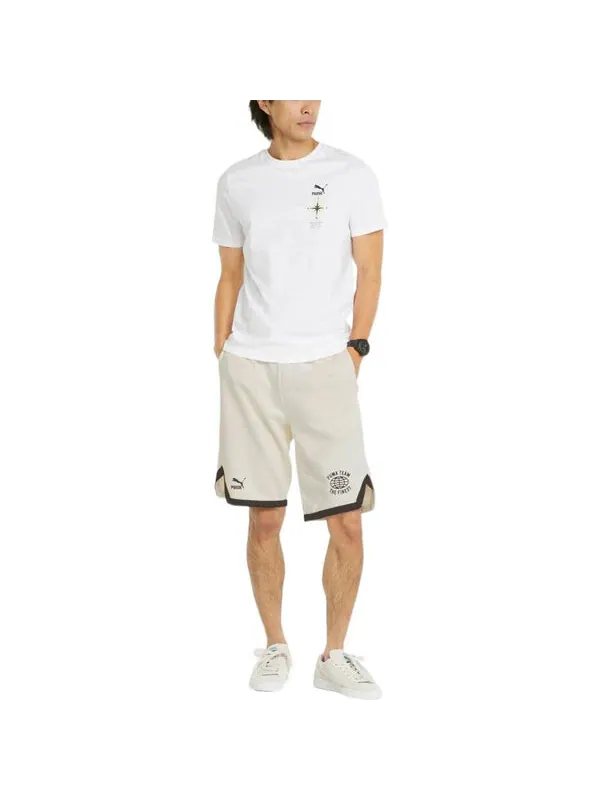 Шорты 8 pt logo team shorts 'white' Puma — изображение 3 из 4, белый