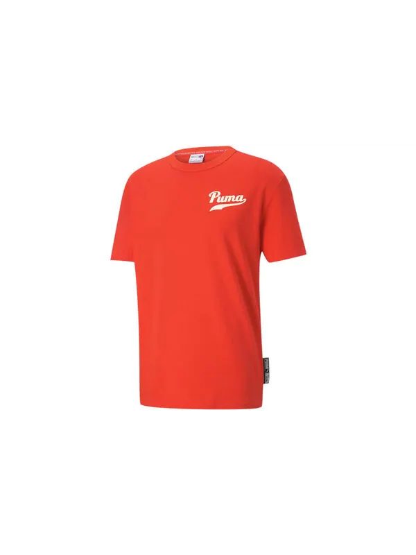 Футболка word team graphic tee 'red' Puma — изображение 2 из 4, красный/белый