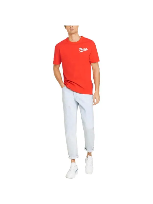 Футболка word team graphic tee 'red' Puma — изображение 3 из 4, красный/белый