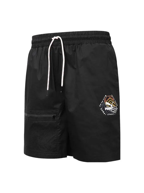 Шорты hc twill short 'black' Puma — изображение 1 из 4, черный/белый