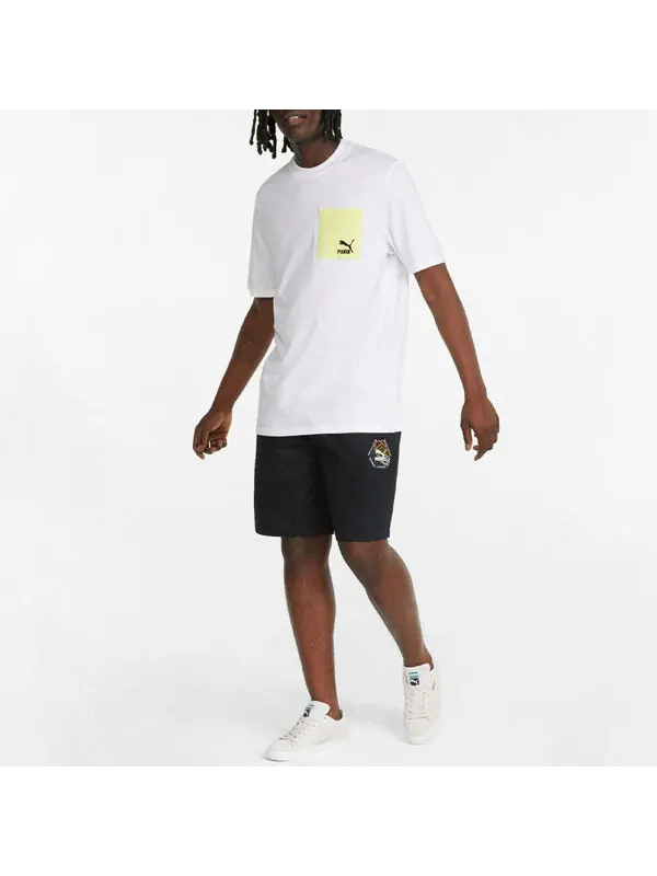 Шорты hc twill short 'black' Puma — изображение 3 из 4, черный/белый