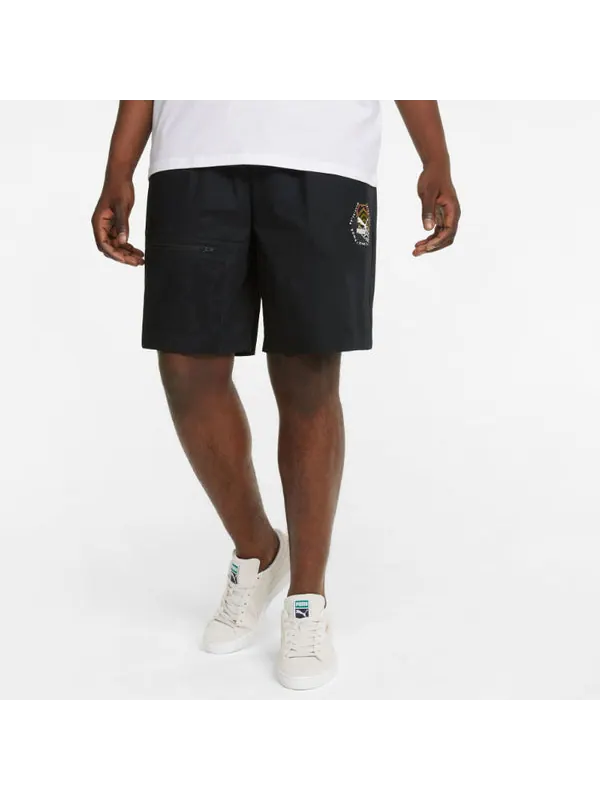 Шорты hc twill short 'black' Puma — изображение 4 из 4, черный/белый