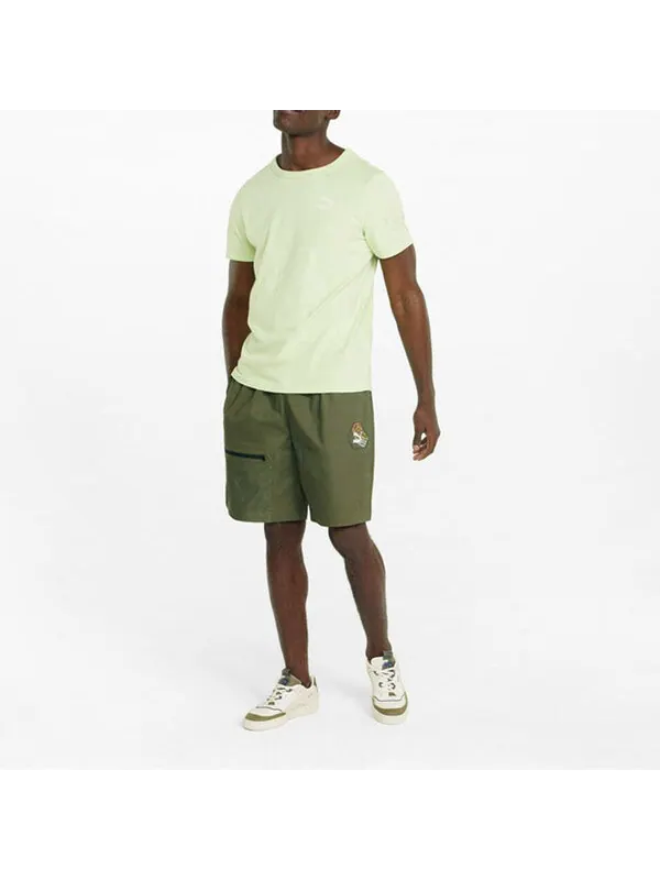 Шорты hc twill short 'green' Puma — изображение 3 из 4, зеленый/белый