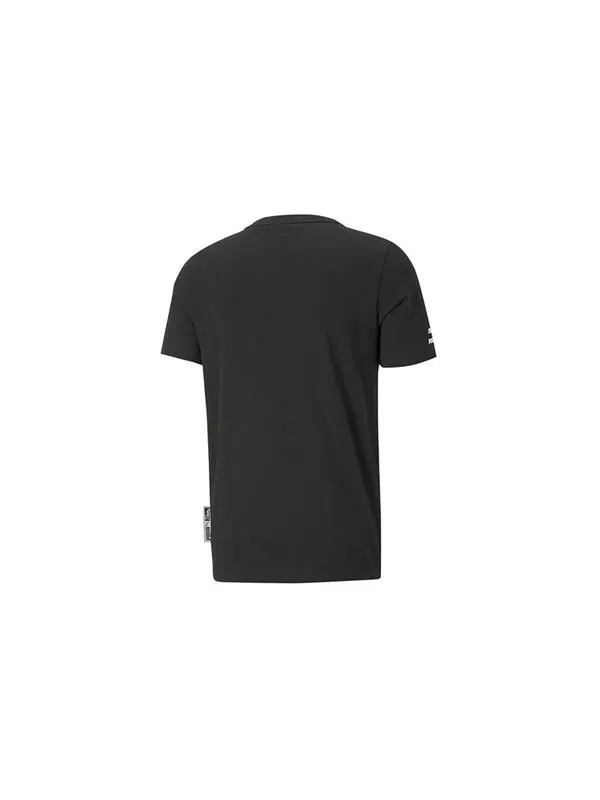 Футболка team graphic tee 'black' Puma — изображение 2 из 4, черный/белый