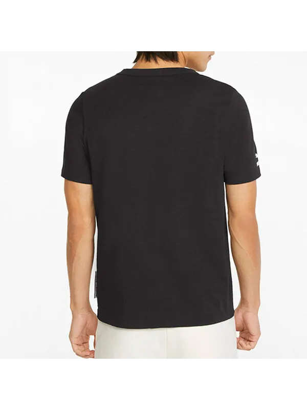 Футболка team graphic tee 'black' Puma — изображение 4 из 4, черный/белый