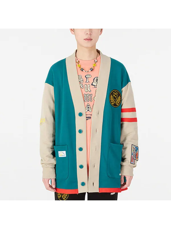 Куртка mix badge long cardigan 'green' Puma — изображение 2 из 4
