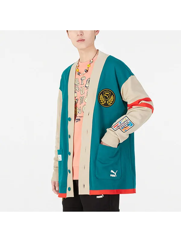 Куртка mix badge long cardigan 'green' Puma — изображение 4 из 4