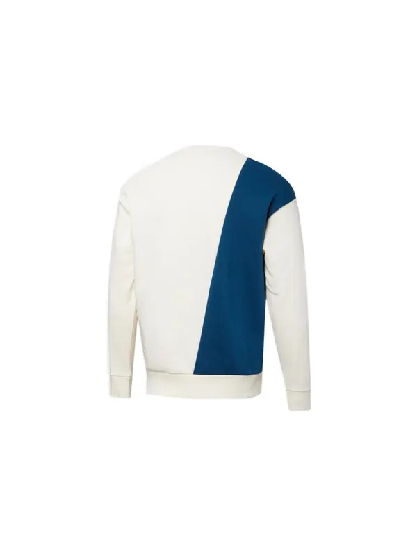 Свитер mix badge long crew sweater 'white' Puma — изображение 2 из 2, белый/желтый