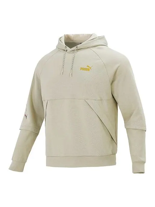 Толстовка logo pattern printing loose gray green Puma — изображение 1 из 4, зеленый
