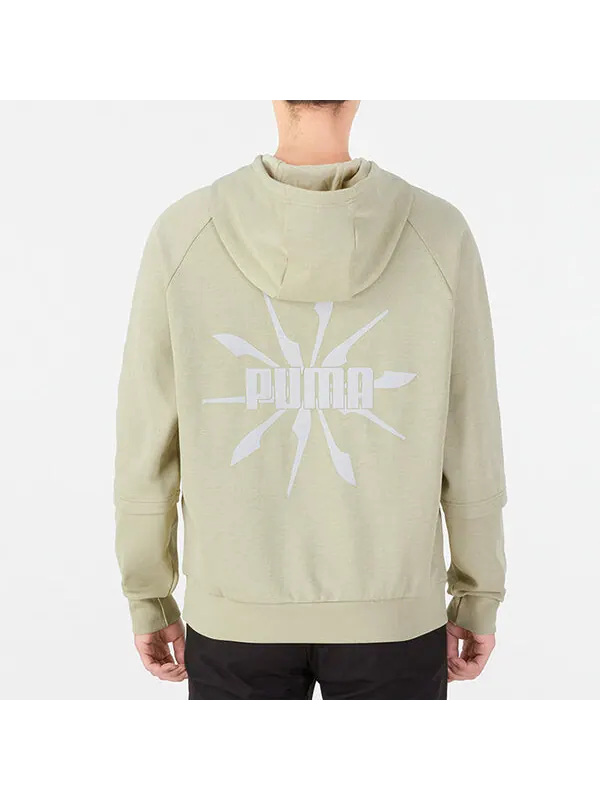 Толстовка logo pattern printing loose gray green Puma — изображение 3 из 4, зеленый