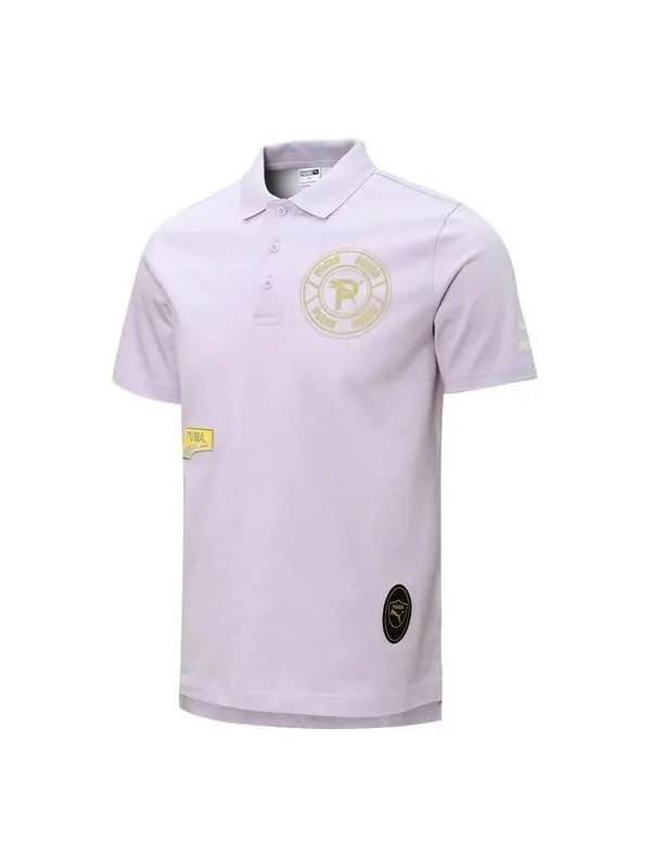 Рубашка поло mix badge polo shirt 'purple' Puma — изображение 1 из 2, фиолетовый/желтый/черный