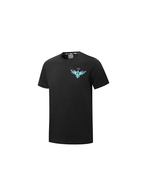 Футболка x lamelo ball warp drive graphic tee 'black' Puma — изображение 2 из 2, черный/фиолетовый/синий