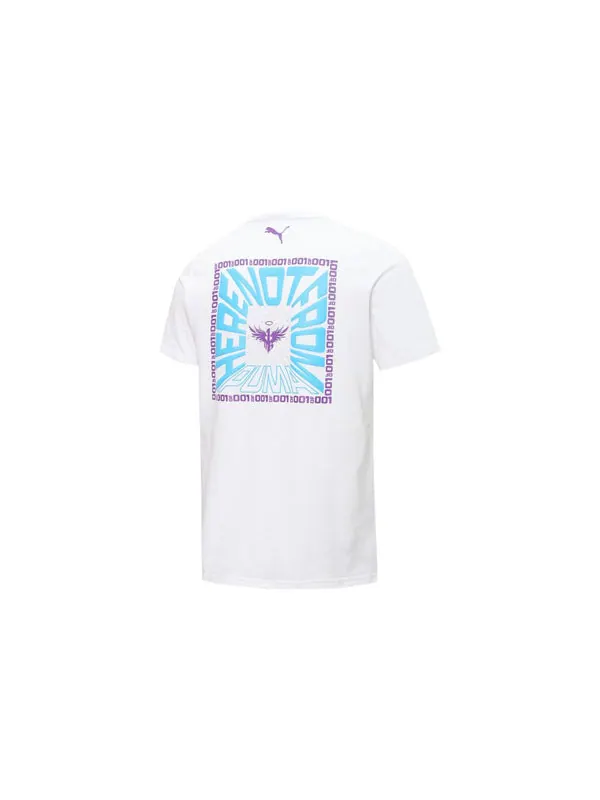 Футболка x lamelo ball rare tee 'white' Puma — изображение 2 из 2, белый/фиолетовый/синий