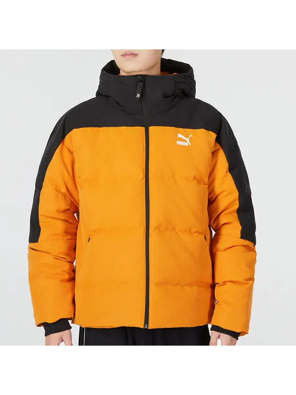 Куртка colorblock padded down jacket 'orange' Puma — изображение 4 из 4, оранжевый/черный