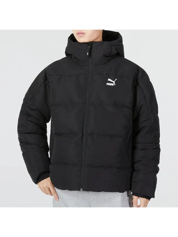 Куртка classics padded down jacket 'black' Puma — изображение 3 из 4, черный/белый