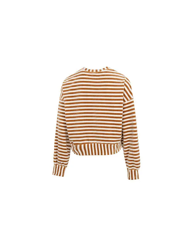 Свитер striped knitted sweater 'beige' Puma — изображение 2 из 4, бежевый