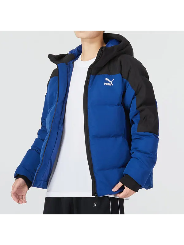 Куртка colorblock padded down jacket 'blue' Puma — изображение 3 из 4, синий/черный