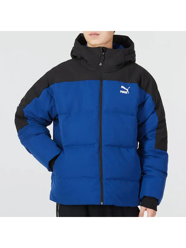 Куртка colorblock padded down jacket 'blue' Puma — изображение 4 из 4, синий/черный