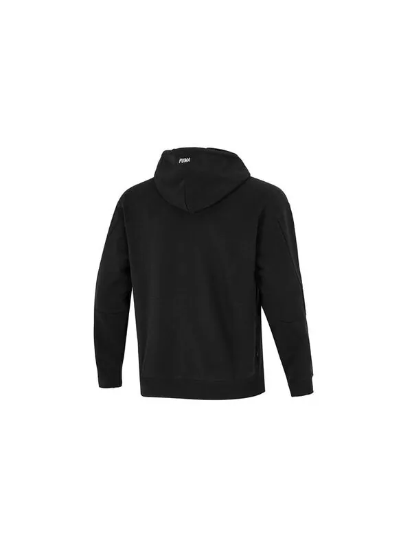 Толстовка colorful logo hoodie 'black' Puma — изображение 2 из 4, черный/желтый/синий