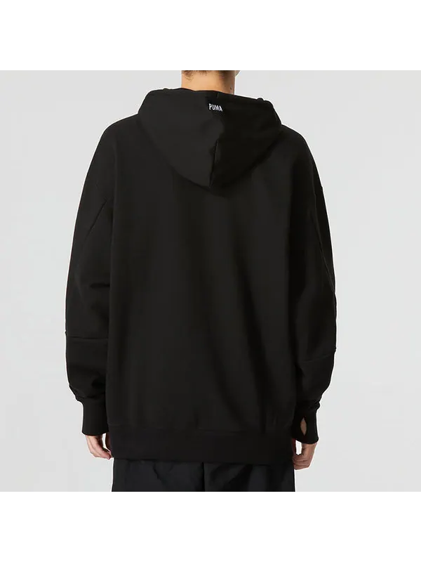 Толстовка colorful logo hoodie 'black' Puma — изображение 4 из 4, черный/желтый/синий