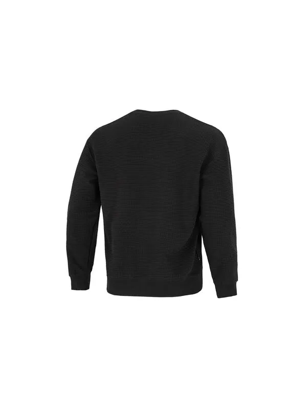Свитер downtown waffle crewneck sweatshirt 'black' Puma — изображение 2 из 4, черный/белый