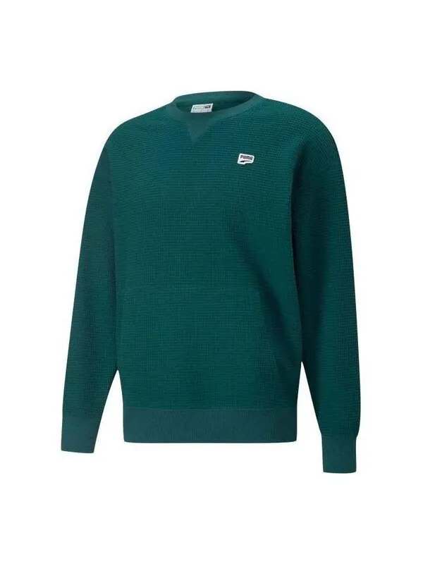 Свитер downtown waffle crewneck sweatshirt 'green' Puma