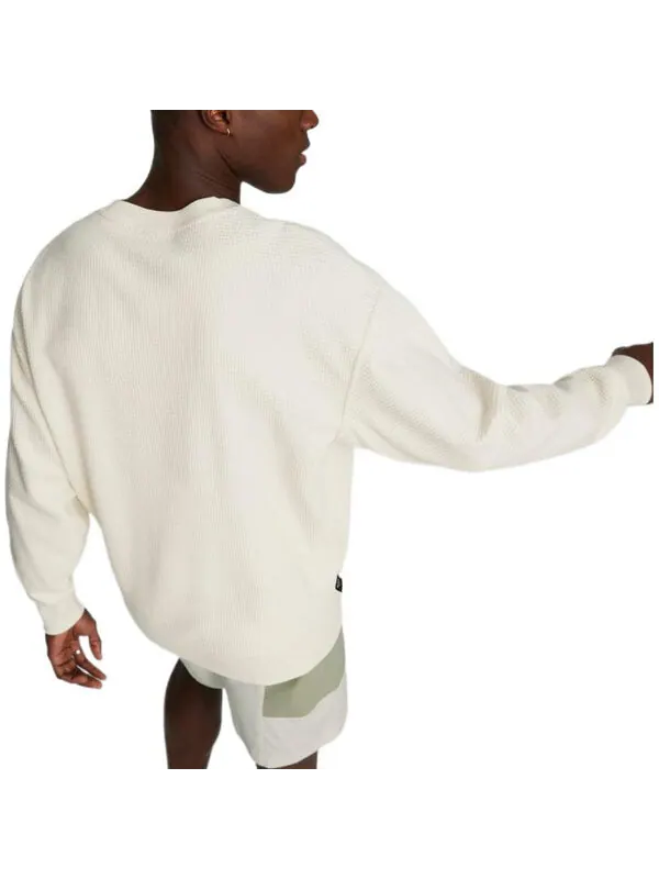 Свитер downtown waffle crewneck sweatshirt 'white' Puma — изображение 3 из 3, белый