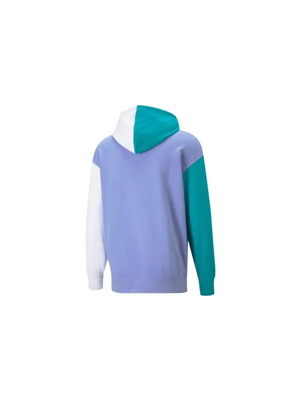 Толстовка colorblock fandom logo hoodie 'purple' Puma — изображение 2 из 2, фиолетовый/зеленый/белый