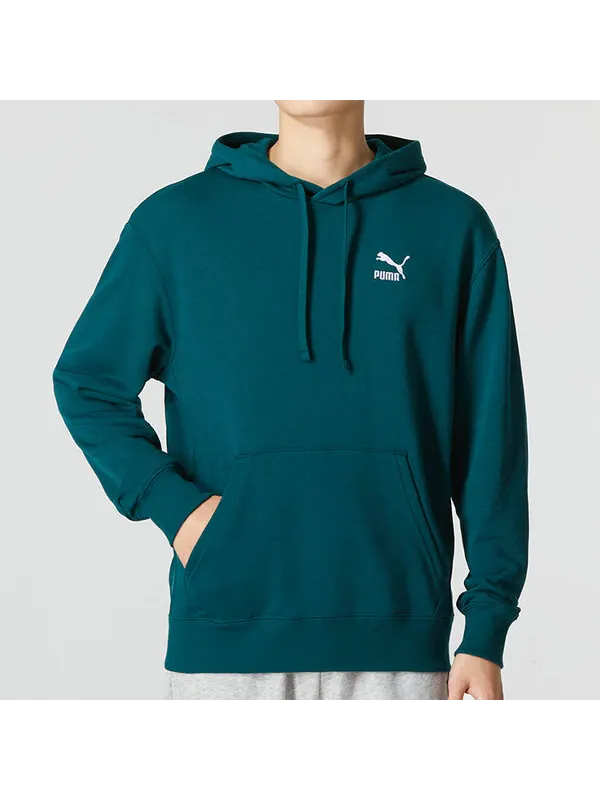 Толстовка classics small logo training hoodie 'green' Puma — изображение 3 из 4, зеленый/белый