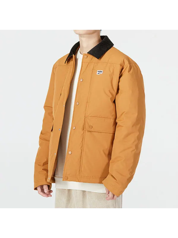 Куртка downtown padded jacket 'brown' Puma — изображение 3 из 4, коричневый/черный