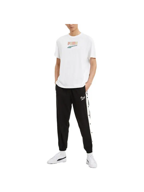 Брюки downtown pants 'black' Puma — изображение 2 из 4, черный/белый