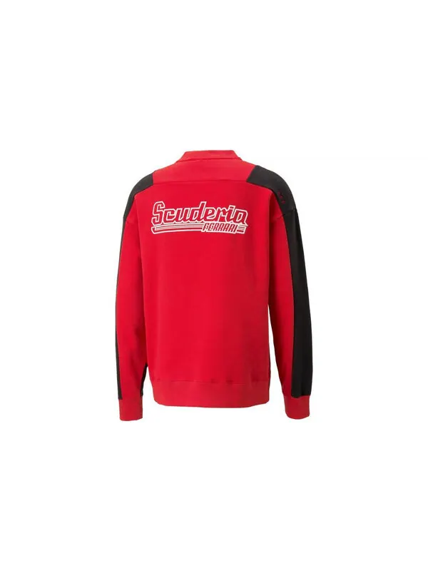 Свитер scuderia ferrari statement crew neck sweatshirt 'red' Puma — изображение 2 из 4, красный/черный/белый
