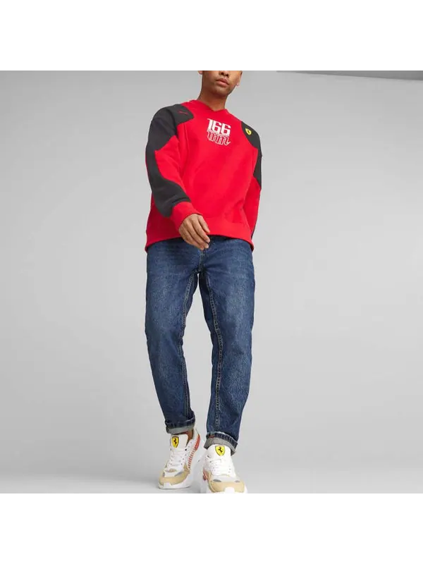 Свитер scuderia ferrari statement crew neck sweatshirt 'red' Puma — изображение 4 из 4, красный/черный/белый