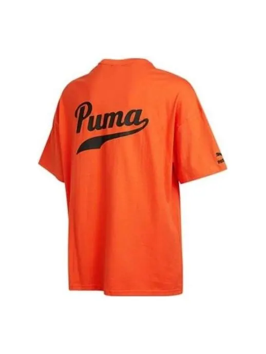 Футболка logo t-shirt 'orange' Puma — изображение 1 из 4, оранжевый/черный