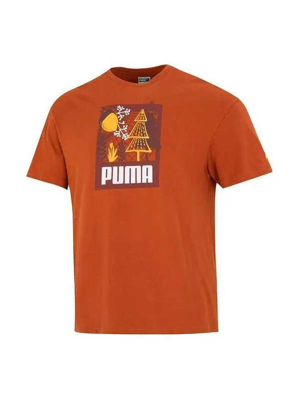 Футболка ff short sleeve graphic tee 'orange' Puma — изображение 1 из 4, оранжевый/белый