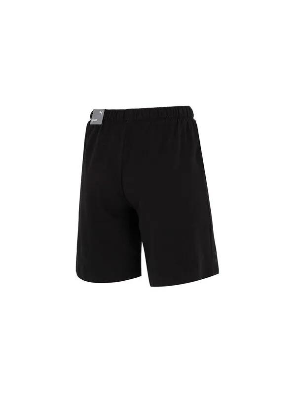 Шорты logo nature shorts 'black' Puma — изображение 2 из 4, черный/желтый