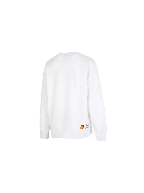 Свитер ff bubble sleeve crew neck sweatshirt 'white' Puma — изображение 2 из 4, белый/желтый