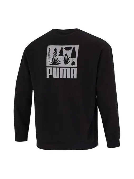 Свитер logo crew neck sweatshirt 'black' Puma