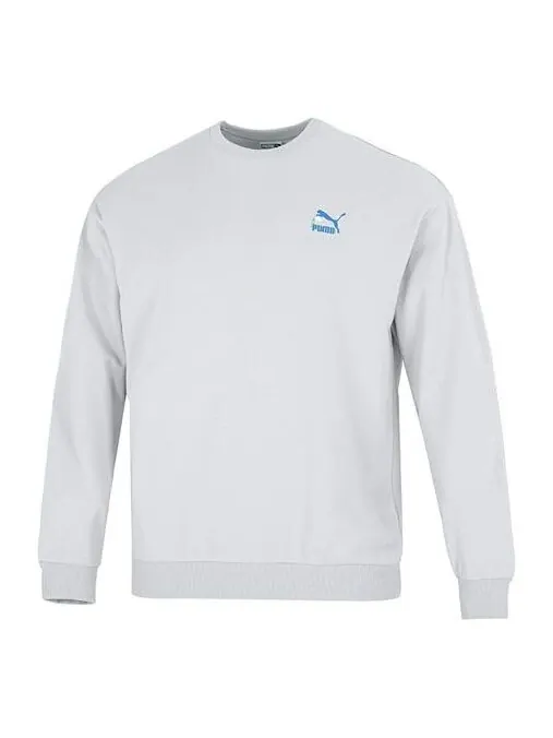 Свитер logo crew neck sweatshirt 'grey' Puma