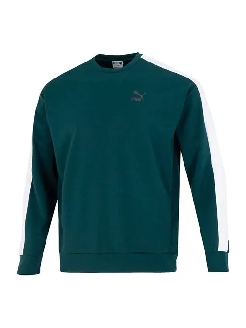 Свитер suit crew neck logo sweatshirt 'green' Puma