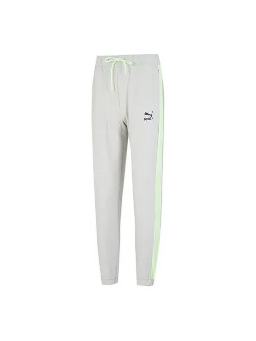 Брюки suit jogger 'grey' Puma — изображение 1 из 4, серый/зеленый