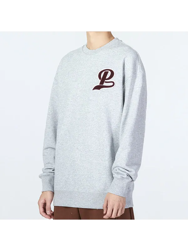 Свитер team crew logo sweatshirt 'grey burgumdy' Puma — изображение 3 из 4, серый/бордовый