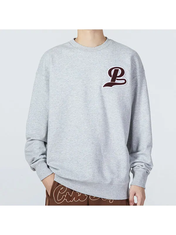 Свитер team crew logo sweatshirt 'grey burgumdy' Puma — изображение 4 из 4, серый/бордовый