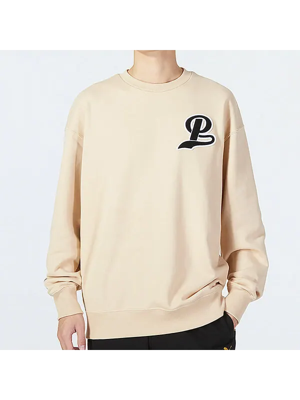 Свитер team crew logo sweatshirt 'beige' Puma — изображение 4 из 4, бежевый/черный