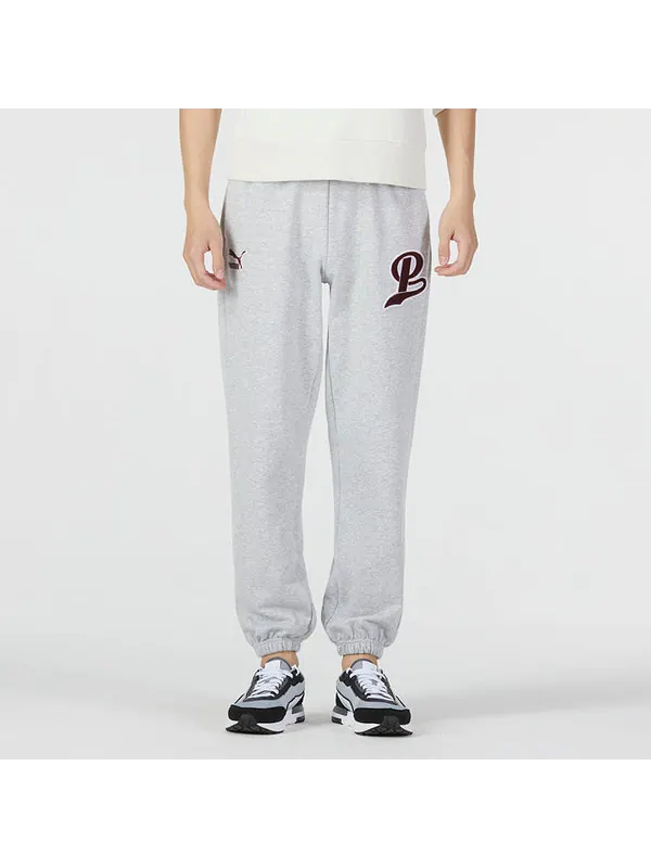 Брюки team sweatpants 'grey' Puma — изображение 4 из 4, серый/черный
