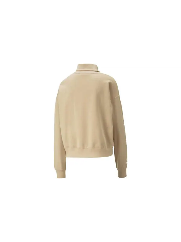 Свитер team hoodie 'beige' Puma — изображение 2 из 4, бежевый/черный
