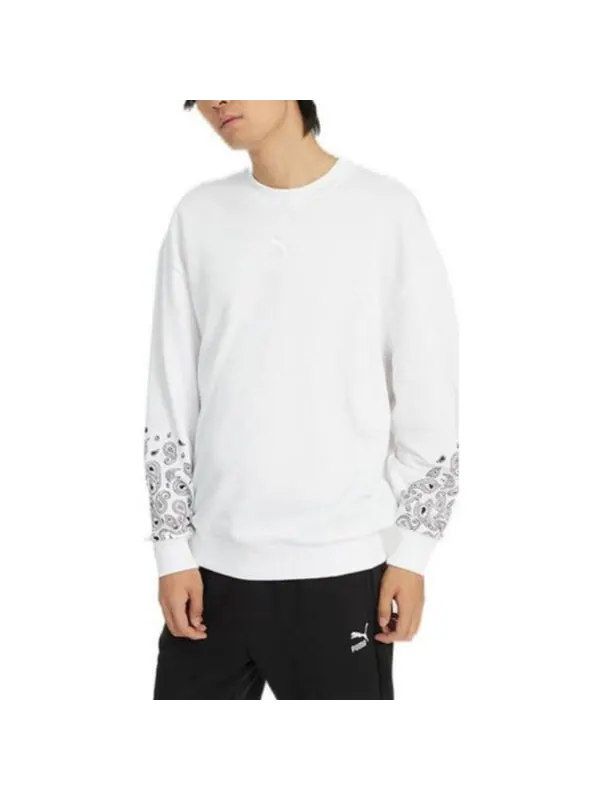 Свитер paisley graphic crew 'white' Puma — изображение 3 из 4, белый/черный