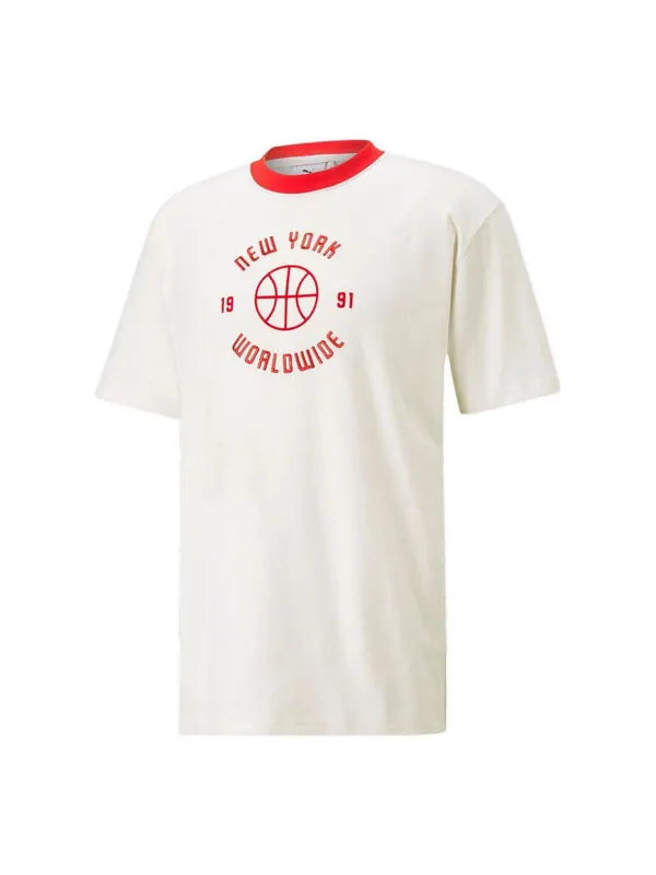 Футболка x rhuigi graphic t-shirt 'white red' Puma — изображение 1 из 1, белый/красный