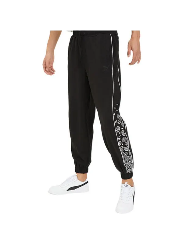 Брюки paisley sweat pants 'black' Puma — изображение 2 из 3, черный/белый