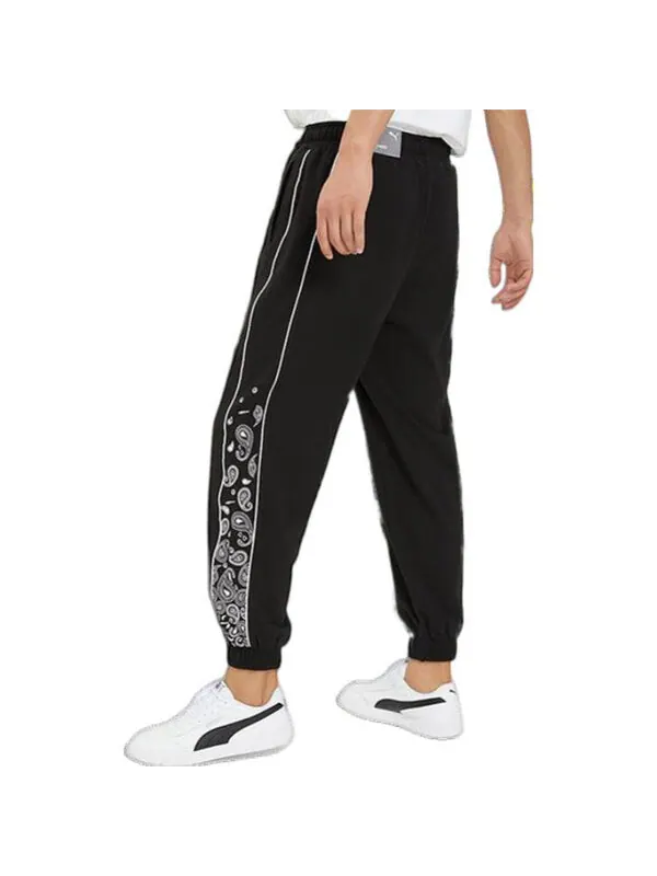 Брюки paisley sweat pants 'black' Puma — изображение 3 из 3, черный/белый